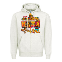 Oatmeal Heather mama cita cinco de mayo Zipper Hoodie - AdoDesignShop