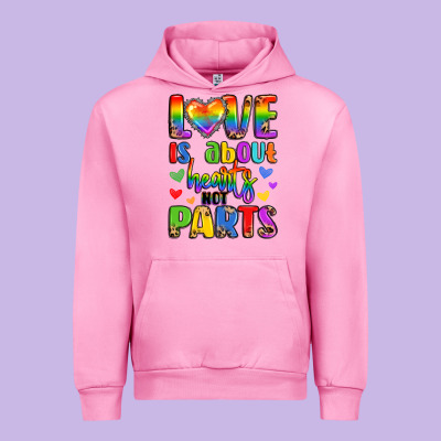 Love Is About Hearts Not Parts Urban Hoodie Designed By Lillyallendesigns