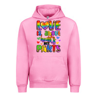 Fuchsia Pink love is about hearts not parts Urban Hoodie - LillyAllenDesigns