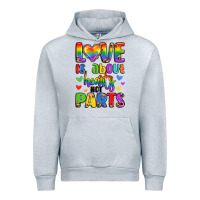 Heather Grey love is about hearts not parts Urban Hoodie - LillyAllenDesigns