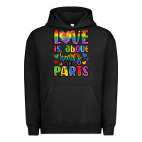 Pigment Black love is about hearts not parts Urban Hoodie - LillyAllenDesigns