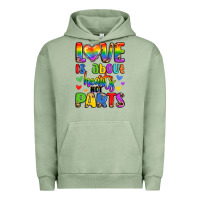 Pigment Oil Green love is about hearts not parts Urban Hoodie - LillyAllenDesigns