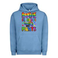 Pigment Pebble Blue love is about hearts not parts Urban Hoodie - LillyAllenDesigns