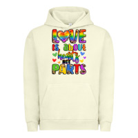 Pigment Pistachio love is about hearts not parts Urban Hoodie - LillyAllenDesigns