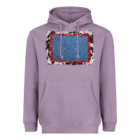Lavender cowhide bandana denim background Heavyweight Hoodie - AdoDesignShop