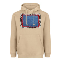 Cowhide Bandana Denim Background Heavyweight Hoodie | Teevron