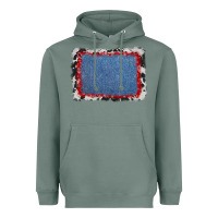 Sage cowhide bandana denim background Heavyweight Hoodie - AdoDesignShop