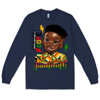 Navy juneteenth black boy Long Sleeve Tee - HRA Design Shop