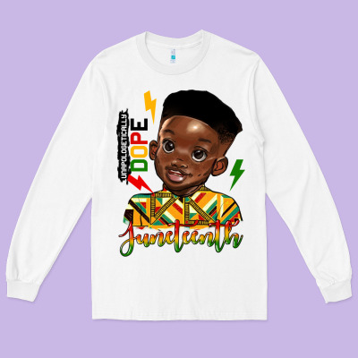 Juneteenth Black Boy Long Sleeve Tee Designed By Hra Design Shop
