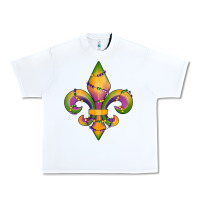 White mardi gras fleur de lis Urban Heavy Tee - RanaPortraitStore