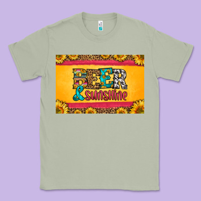 Beer And Sunshine Skinny Metal Can Holder Classic Tee Designed By Hra Design Shop