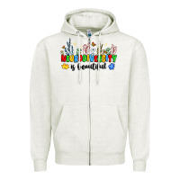 Oatmeal Heather neurodiversity is beautiful Zipper Hoodie - JahusDesignShop