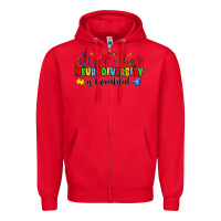 Red neurodiversity is beautiful Zipper Hoodie - JahusDesignShop