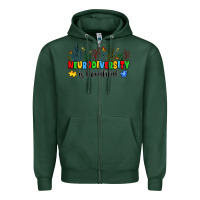 Sports Green neurodiversity is beautiful Zipper Hoodie - JahusDesignShop