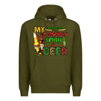 Army Green my christmas spirit is beer with beer bottles Premium Hoodie - AdoDesignShop