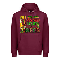 Burgundy my christmas spirit is beer with beer bottles Premium Hoodie - AdoDesignShop