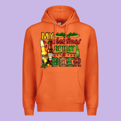 My Christmas Spirit Is Beer With Beer Bottles Premium Hoodie Designed By Adodesignshop