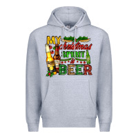 Heather Grey my christmas spirit is beer with beer bottles Premium Hoodie - AdoDesignShop