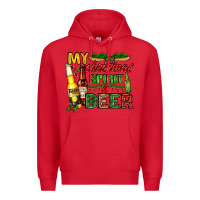 Red my christmas spirit is beer with beer bottles Premium Hoodie - AdoDesignShop