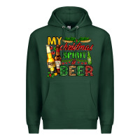 Sports Green my christmas spirit is beer with beer bottles Premium Hoodie - AdoDesignShop