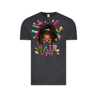 Vintage Black afro locs hair stylist messy bun tbw Vintage Tee - texasbilliewilder