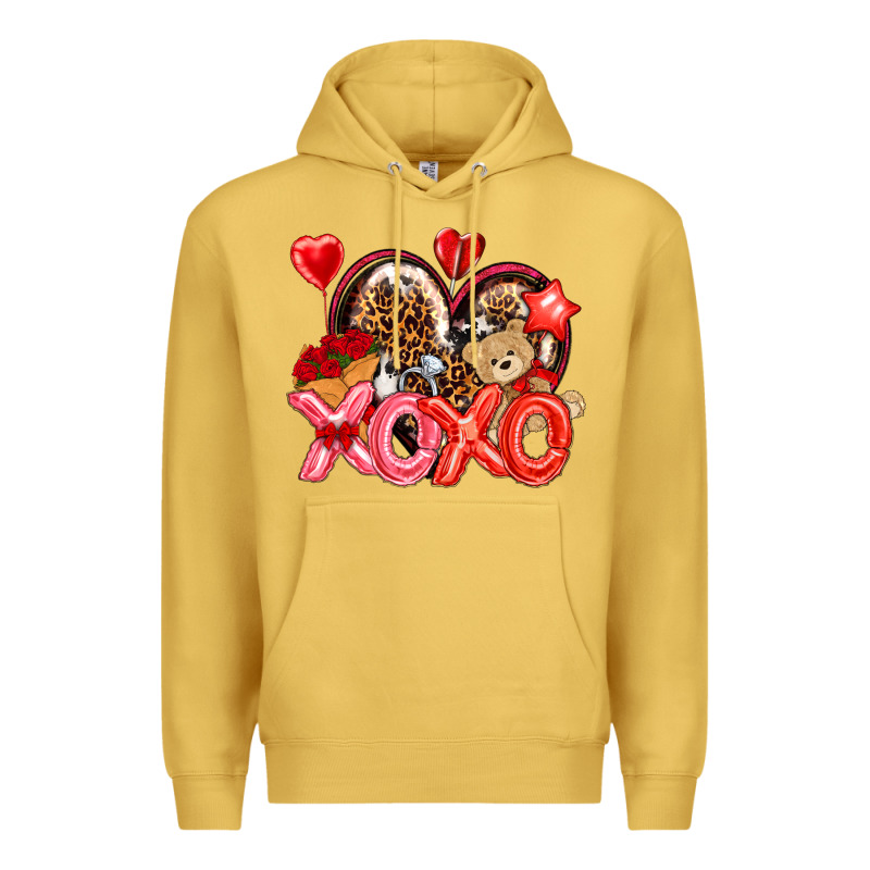 Xo Xo With Leopard And Cowhide Heart Premium Hoodie by NancyCooperArtShop | Teevron