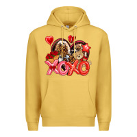 Antique Gold xo xo with leopard and cowhide heart Premium Hoodie - NancyCooperArtShop