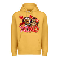 Mustard xo xo with leopard and cowhide heart Premium Hoodie - NancyCooperArtShop