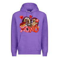 Purple xo xo with leopard and cowhide heart Premium Hoodie - NancyCooperArtShop