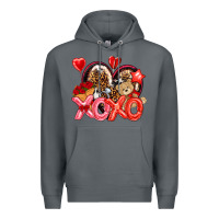 Rock xo xo with leopard and cowhide heart Premium Hoodie - NancyCooperArtShop