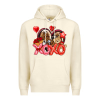 Sandshell xo xo with leopard and cowhide heart Premium Hoodie - NancyCooperArtShop