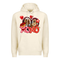 Tofu xo xo with leopard and cowhide heart Premium Hoodie - NancyCooperArtShop