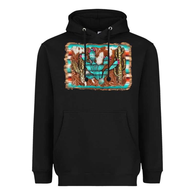 Cactus Cowhide Serape Heavyweight Hoodie by AdoDesignShop | Teevron