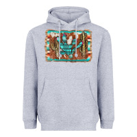 Heather Grey cactus cowhide serape Heavyweight Hoodie - AdoDesignShop