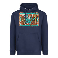 Navy cactus cowhide serape Heavyweight Hoodie - AdoDesignShop