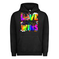 Pigment Black love always wins Urban Hoodie - LillyAllenDesigns