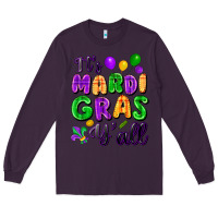 Plum it's mardi gras y'all Long Sleeve Tee - FaDigitalArtStudio