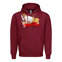 Burgundy personalized chef tools kopyası Zipper Hoodie - JahusDesignShop