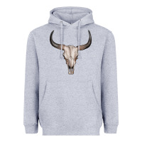 Heather Grey bullskull Heavyweight Hoodie - Artiststas