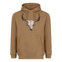 Toasted Coconut bullskull Heavyweight Hoodie - Artiststas