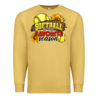 Antique Gold Softball Is My Favorite Season Premium Sweatshirt - LillyAllenDesigns