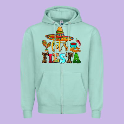 Let's Fiesta Zipper Hoodie Designed By Adodesignshop