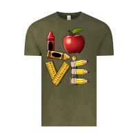 Vintage Olive love teacher Vintage Tee - BarkalooDesign