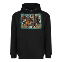 Black bucking bronco rodeo revolver western background Heavyweight Hoodie - AdoDesignShop