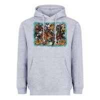 Heather Grey bucking bronco rodeo revolver western background Heavyweight Hoodie - AdoDesignShop