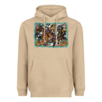 Mushroom bucking bronco rodeo revolver western background Heavyweight Hoodie - AdoDesignShop