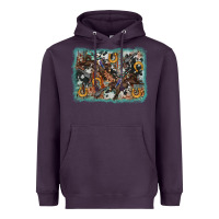 Bucking Bronco Rodeo Revolver Western Background Heavyweight Hoodie | Teevron