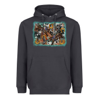 Smoke bucking bronco rodeo revolver western background Heavyweight Hoodie - AdoDesignShop