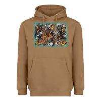 Toasted Coconut bucking bronco rodeo revolver western background Heavyweight Hoodie - AdoDesignShop