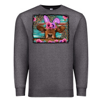 Charcoal Heather easter floral leopard cow Premium Sweatshirt - Jasminsmagicworld